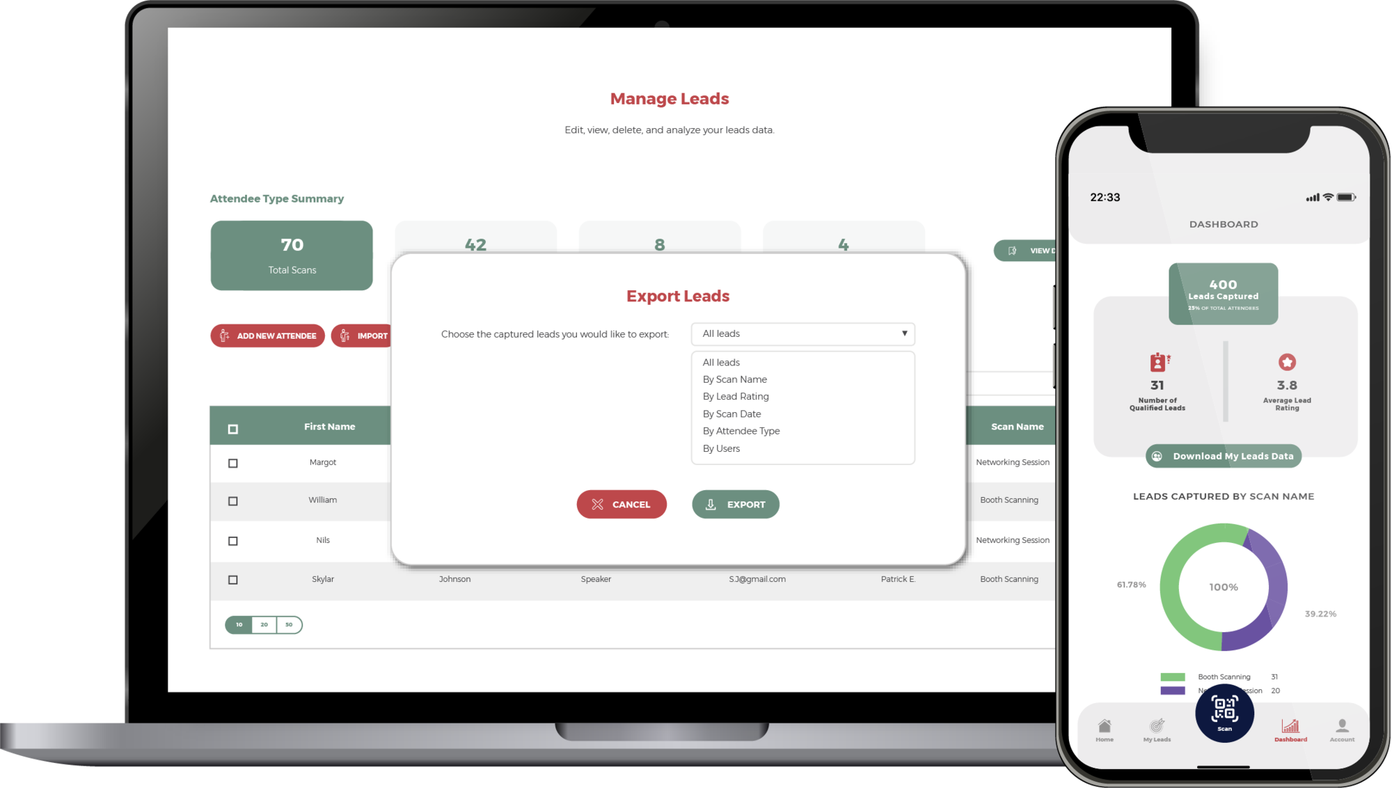 Manage Leads — export leads Manage Leads — export leads